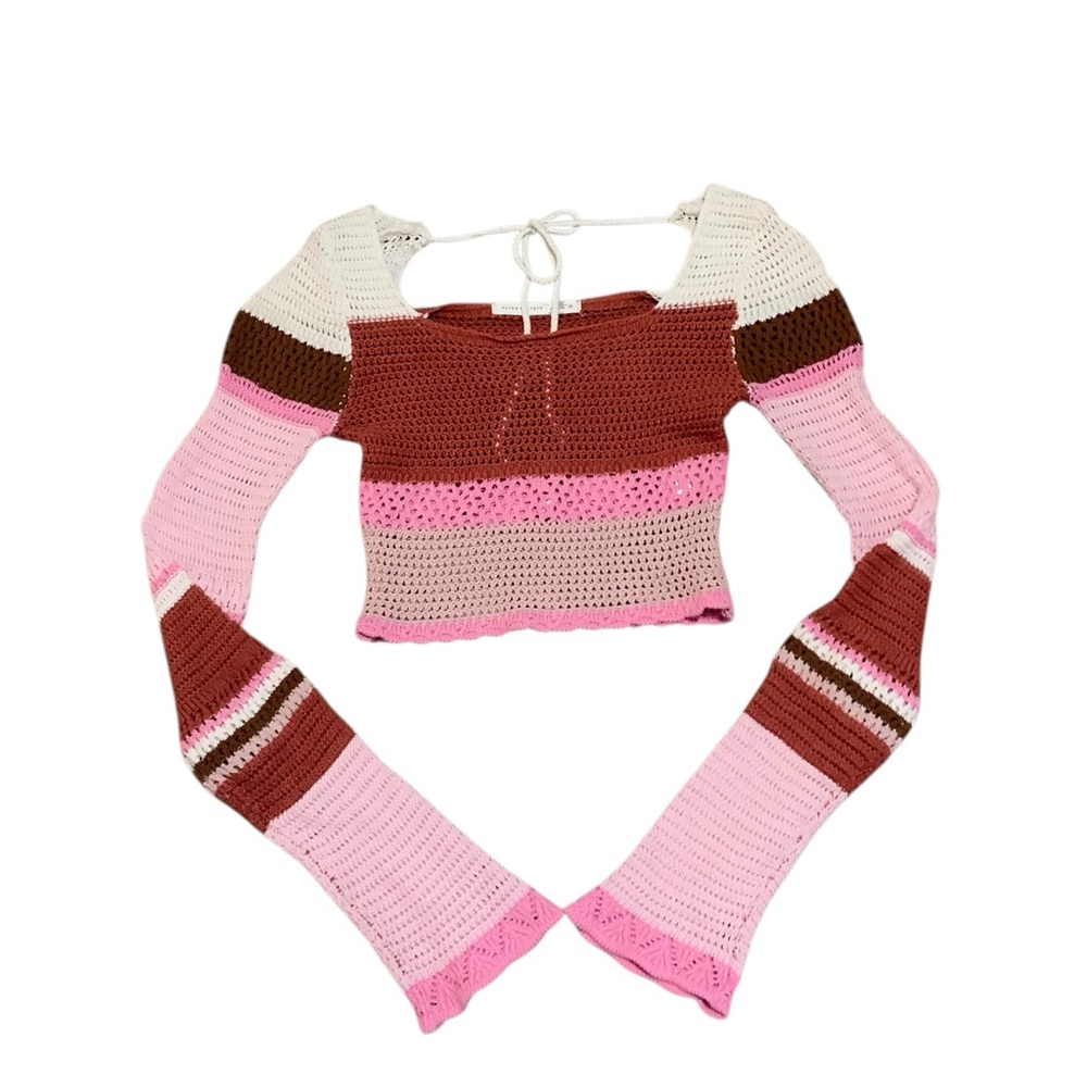Altar’d State Crochet Cropped Top in pink size M